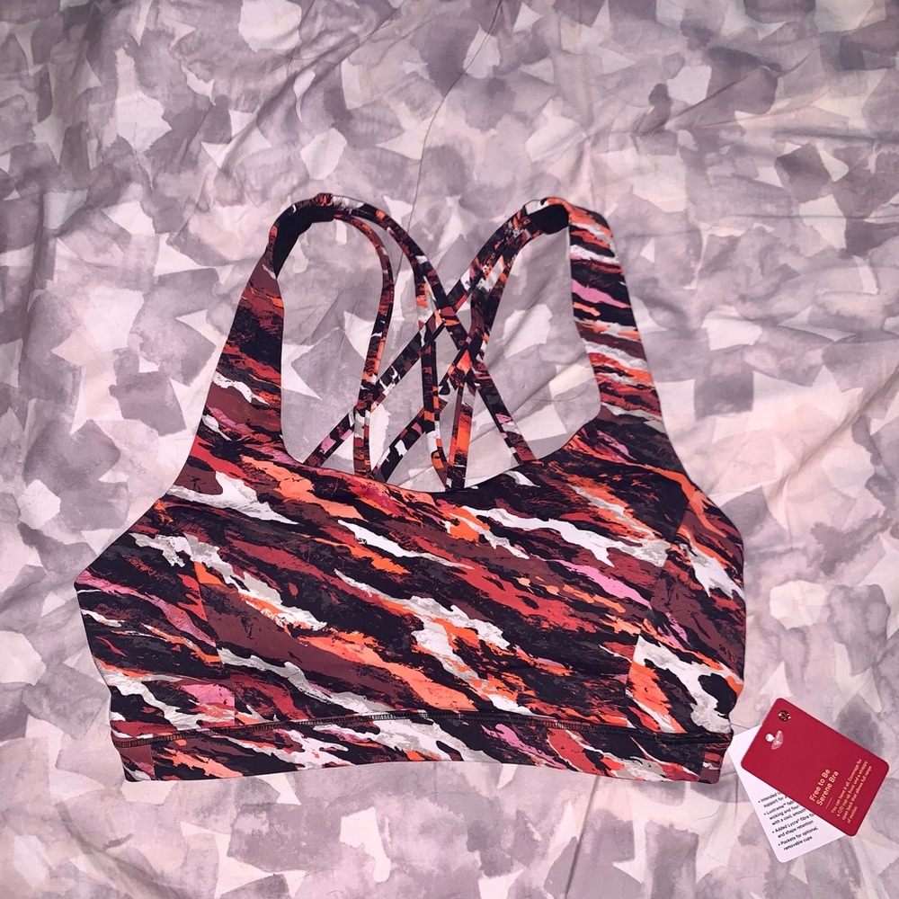 NWT Lululemon Limited Edition Free To Be Serene Sports Bra Tiger Tide Red Size 6